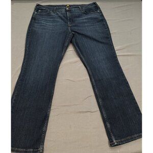 NWT LEE Womens Friction Resistant Mid-Rise Straight Leg Jeans 22‎ Medium